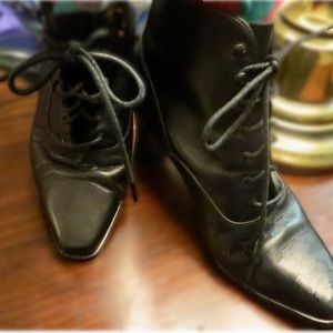 Black Leather Boots, Size 7M